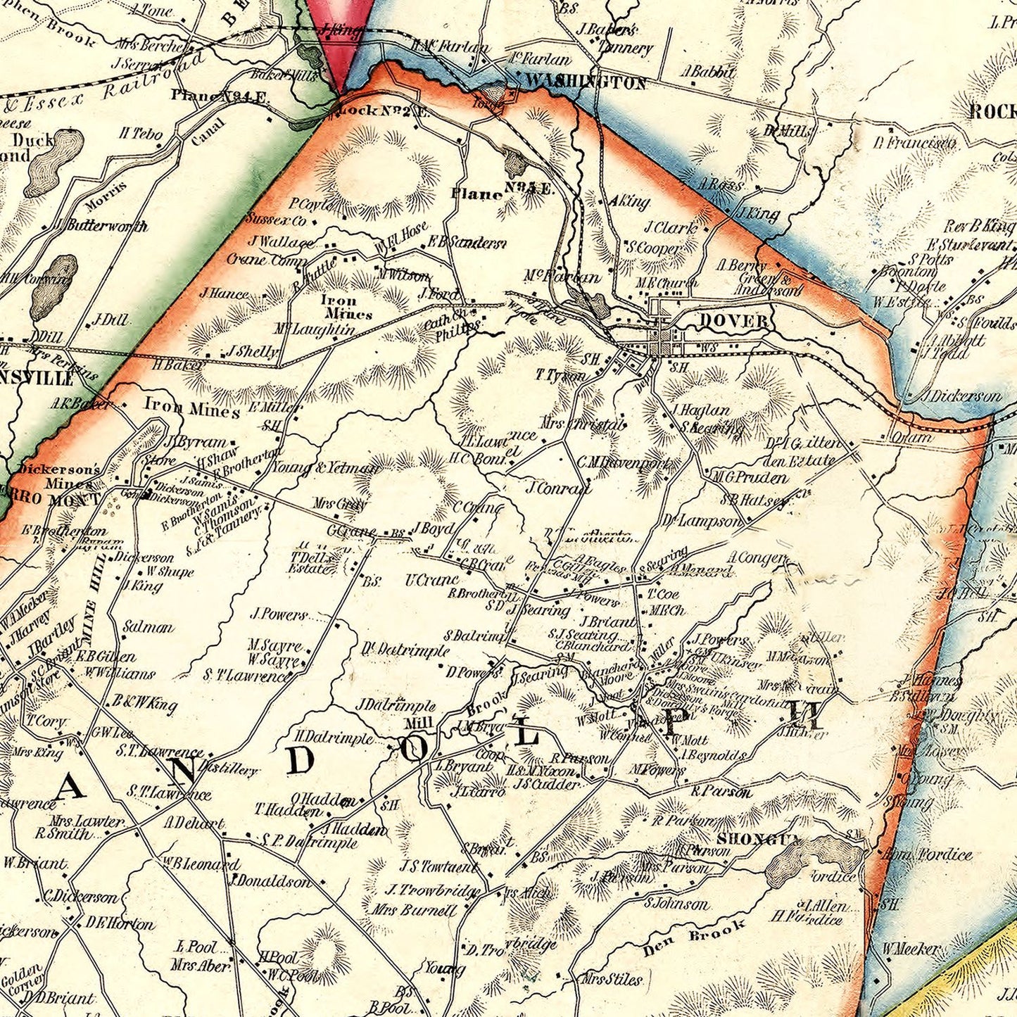 Vintage Map of Morris County, New Jersey, 1853