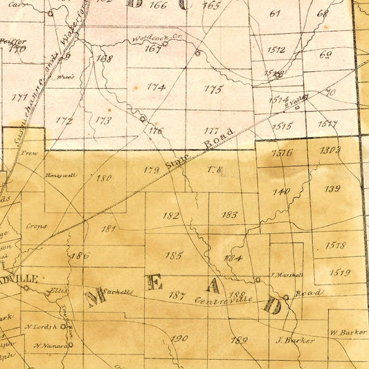 Vintage Map of Crawford County, Pennsylvania 1839