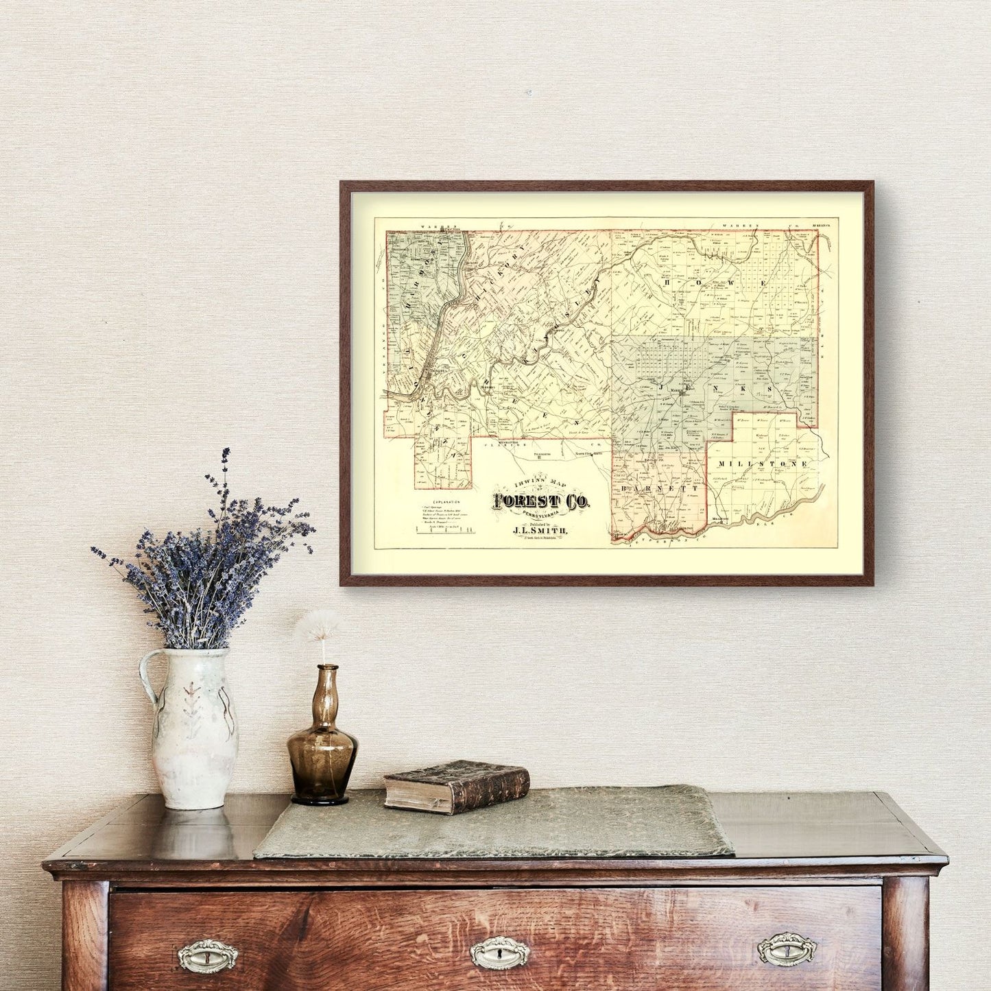 Vintage Map of Forest County, Pennsylvania, 1876