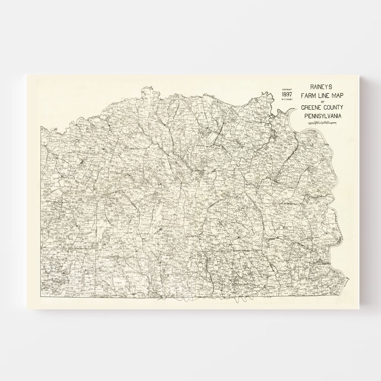 Vintage Map of Greene County, Pennsylvania, 1897