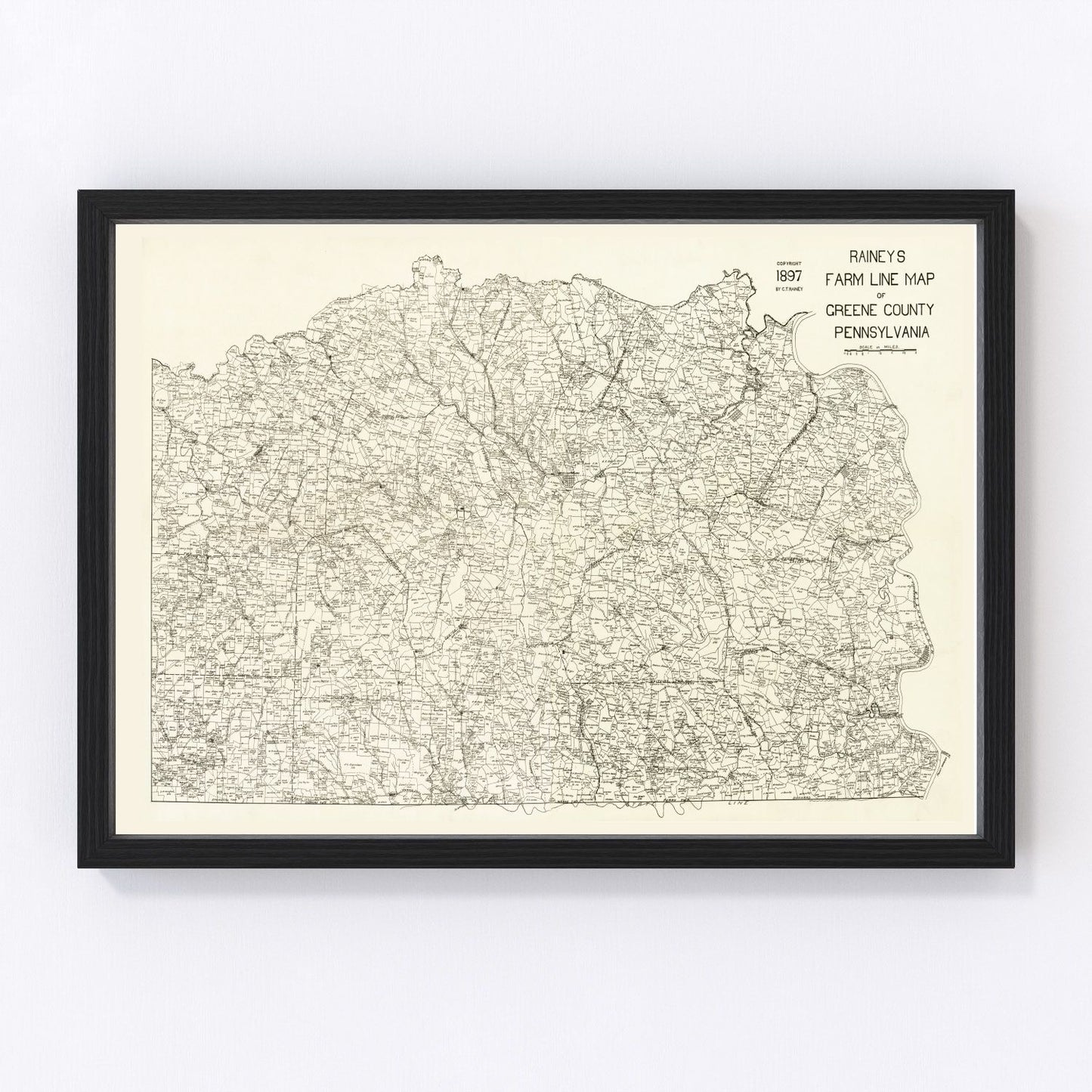 vintage map of Greene County, Pennsylvania, 1897