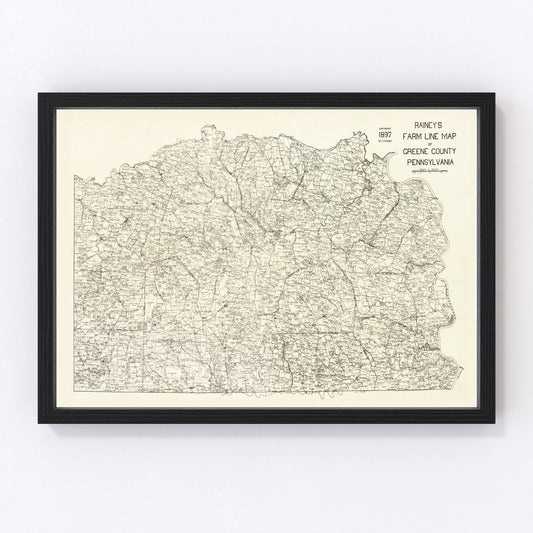 vintage map of Greene County, Pennsylvania, 1897