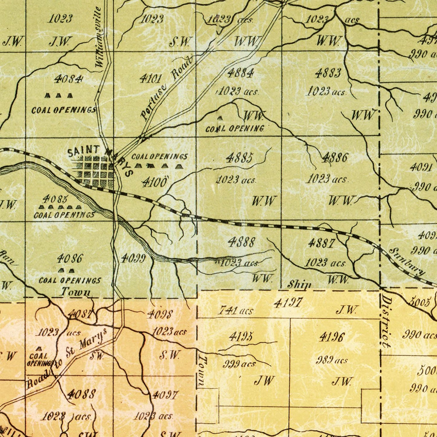 Vintage Map of Elk County, Pennsylvania 1855