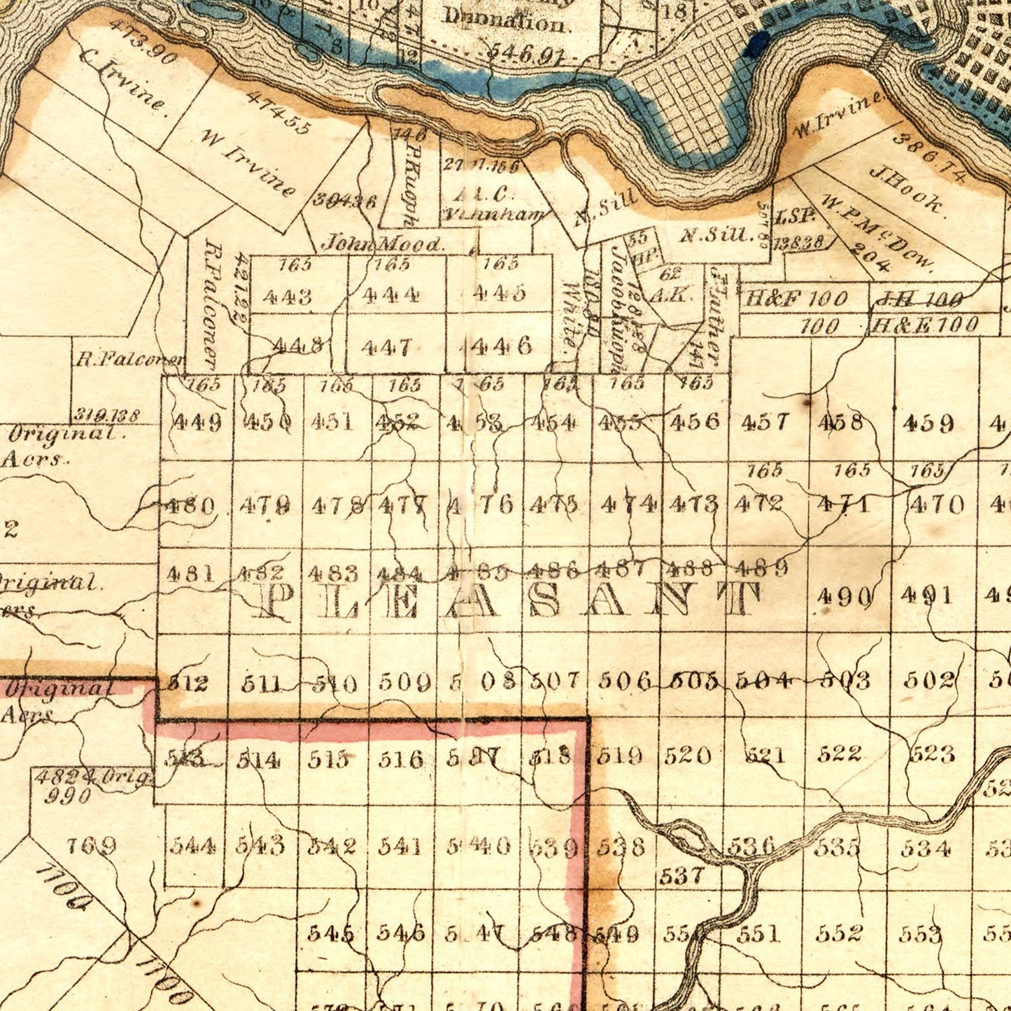 Vintage Map of Warren County, Pennsylvania, 1838