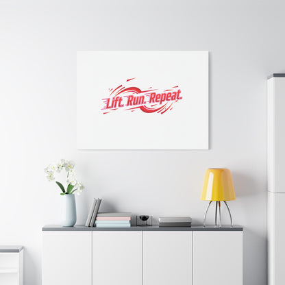 Lift Run Repeat Gym Motivation Canvas Wall Art