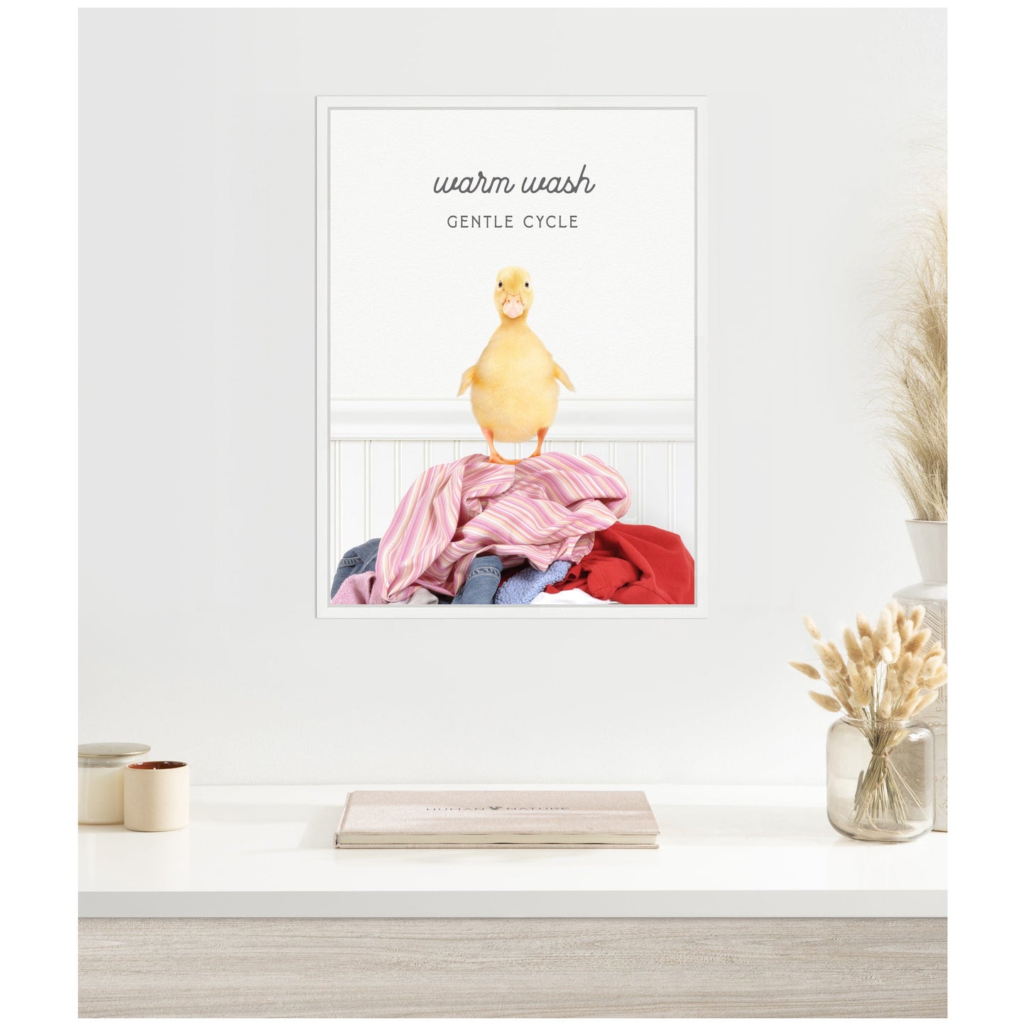 Ducky Gentle Cycle Laundry Framed Canvas Wall Art