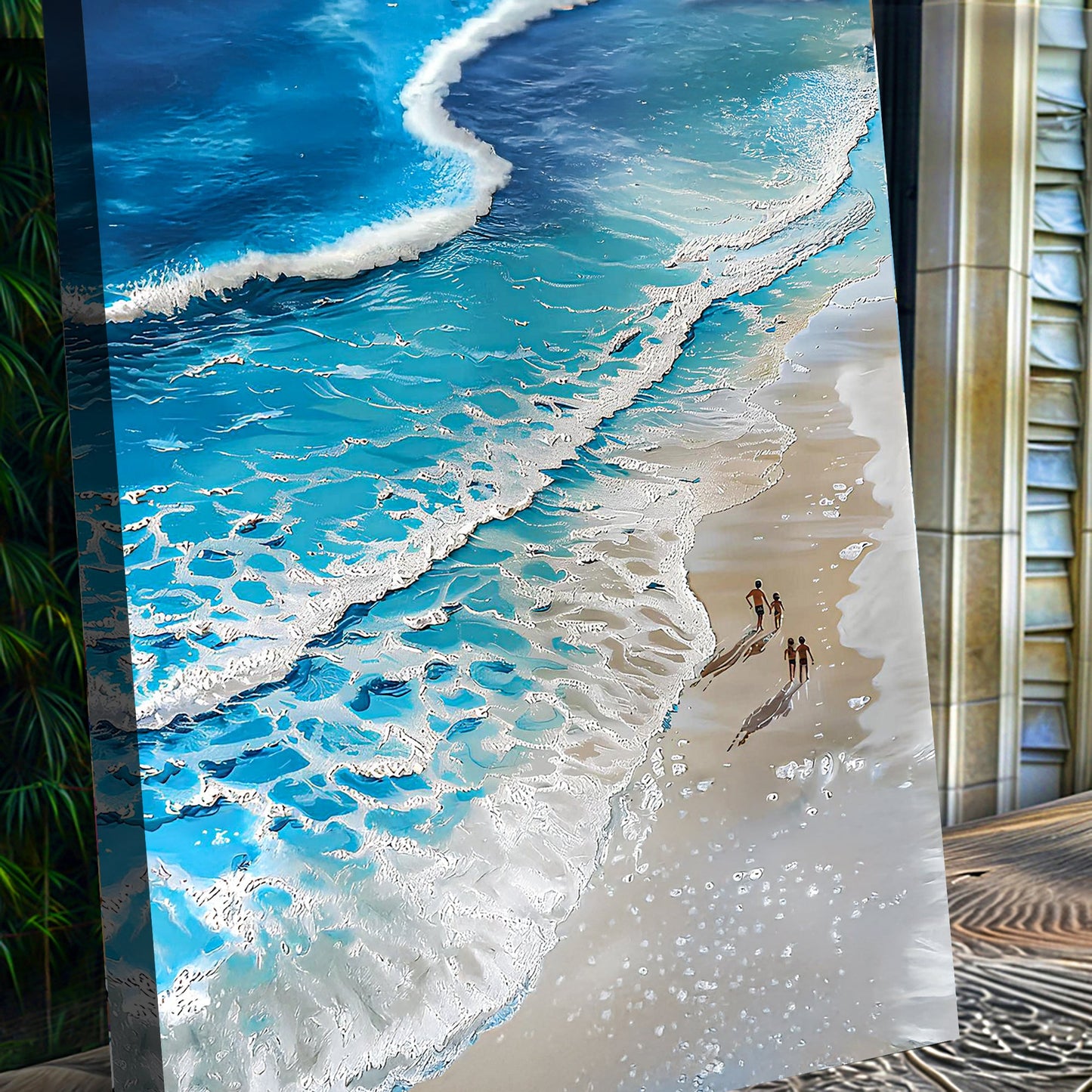Beachfront Painting Coastal Canvas Wall Art