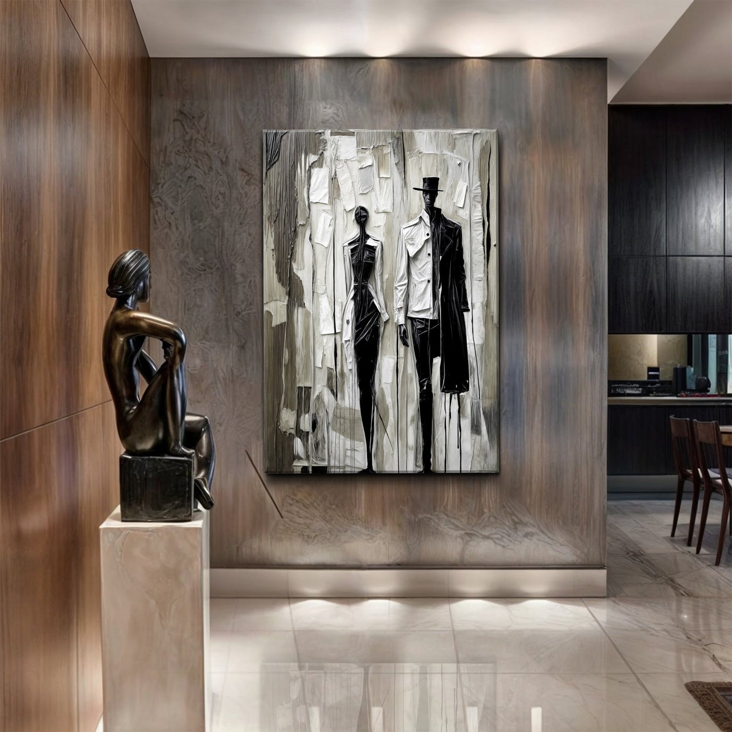 Beige and Black Minimalist Canvas Wall Art