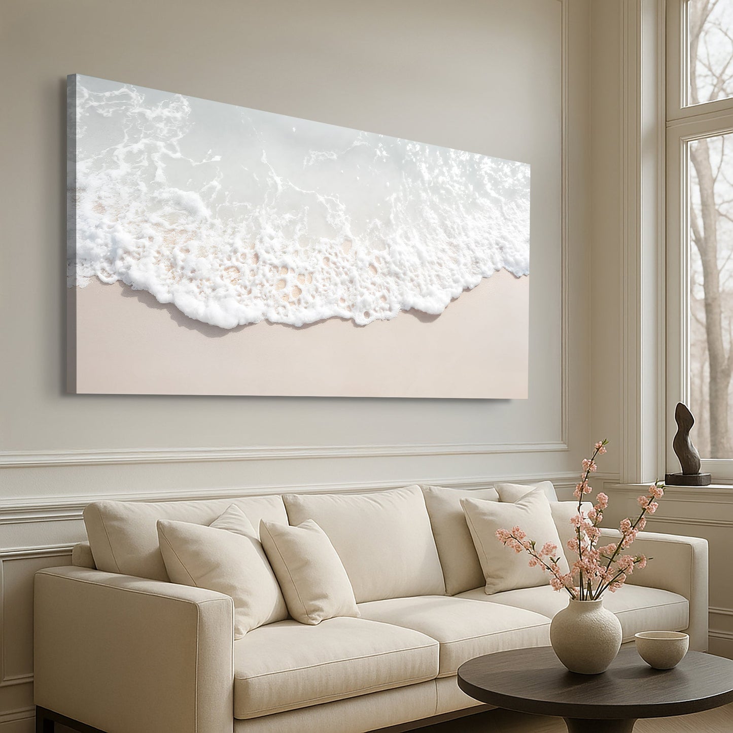 Sandy Waves Coastal Canvas Wall Art