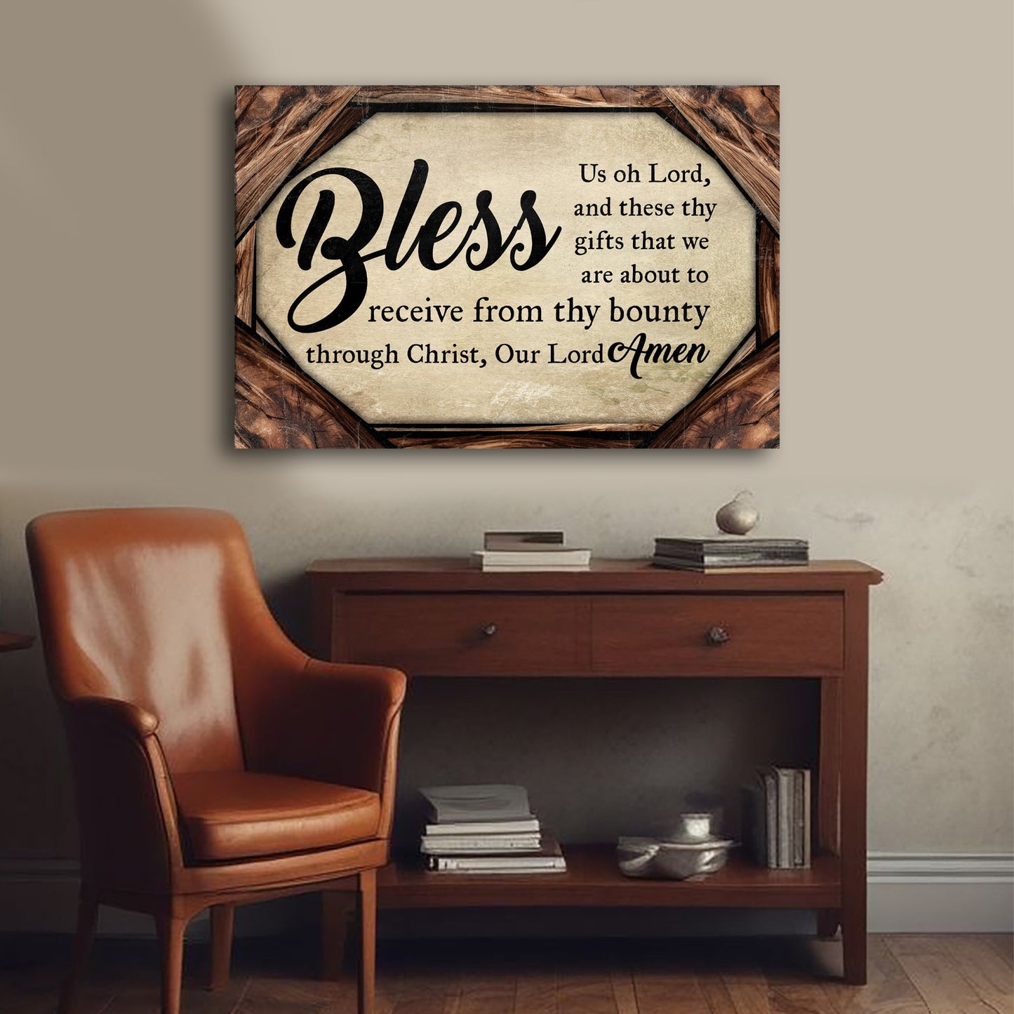 Bless Us Oh Lord Faith Canvas Wall Art