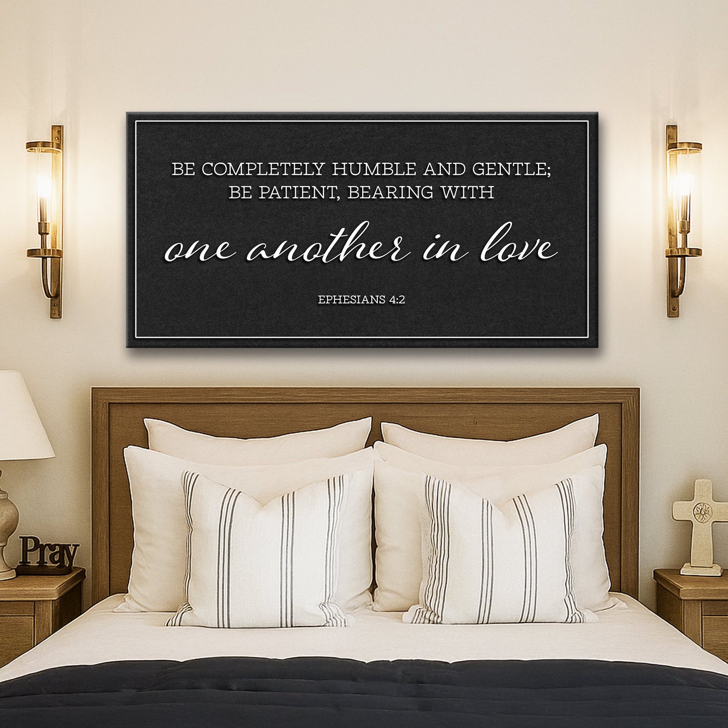 Ephesians 4:2 Humble and Gentle Faith Canvas Sign