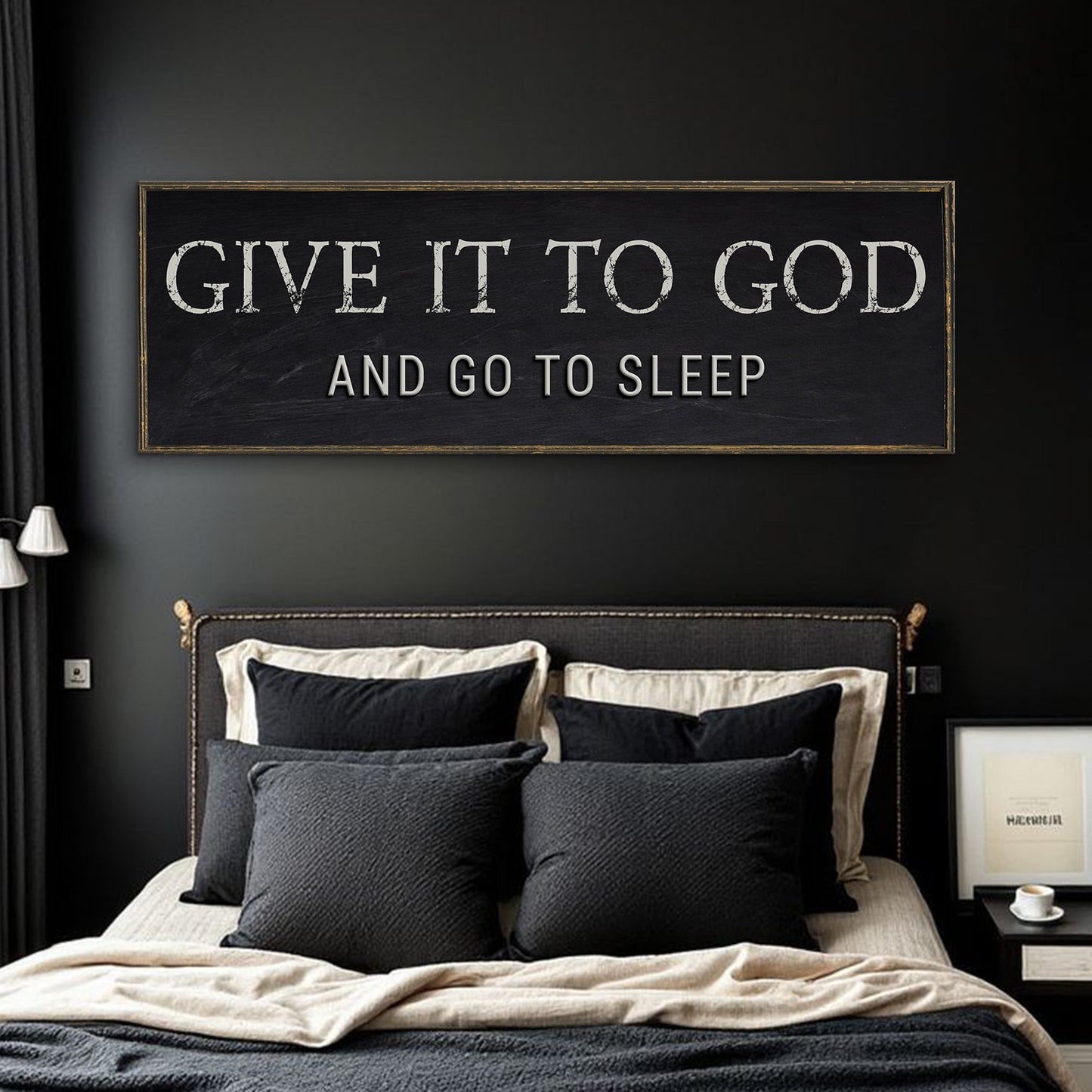 Give It to God and Go to Sleep Bedroom Canvas Sign