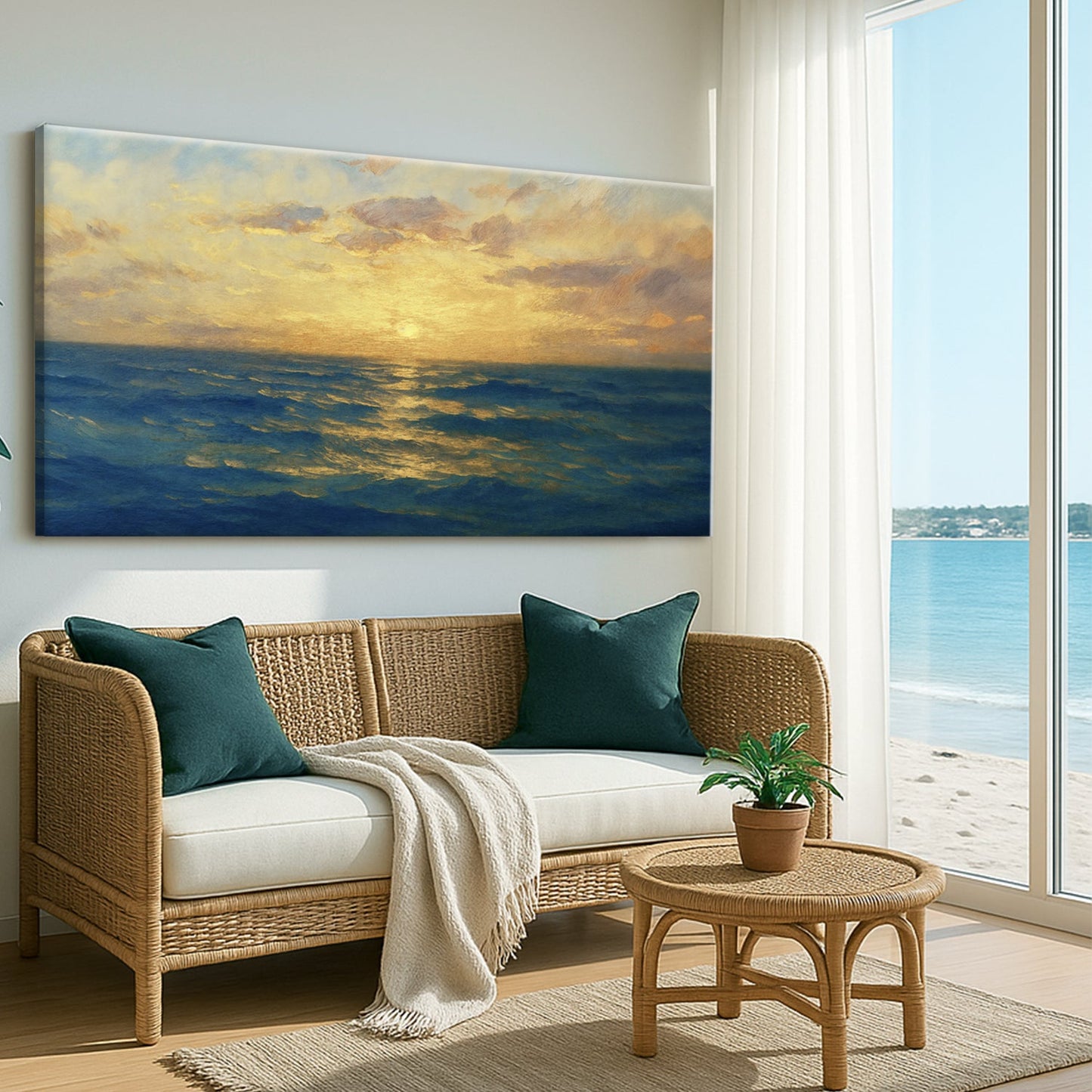 Waterscape Abstract Canvas Wall Art VII