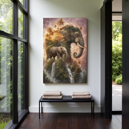 Elephant Jungle Majesty Canvas Wall Art