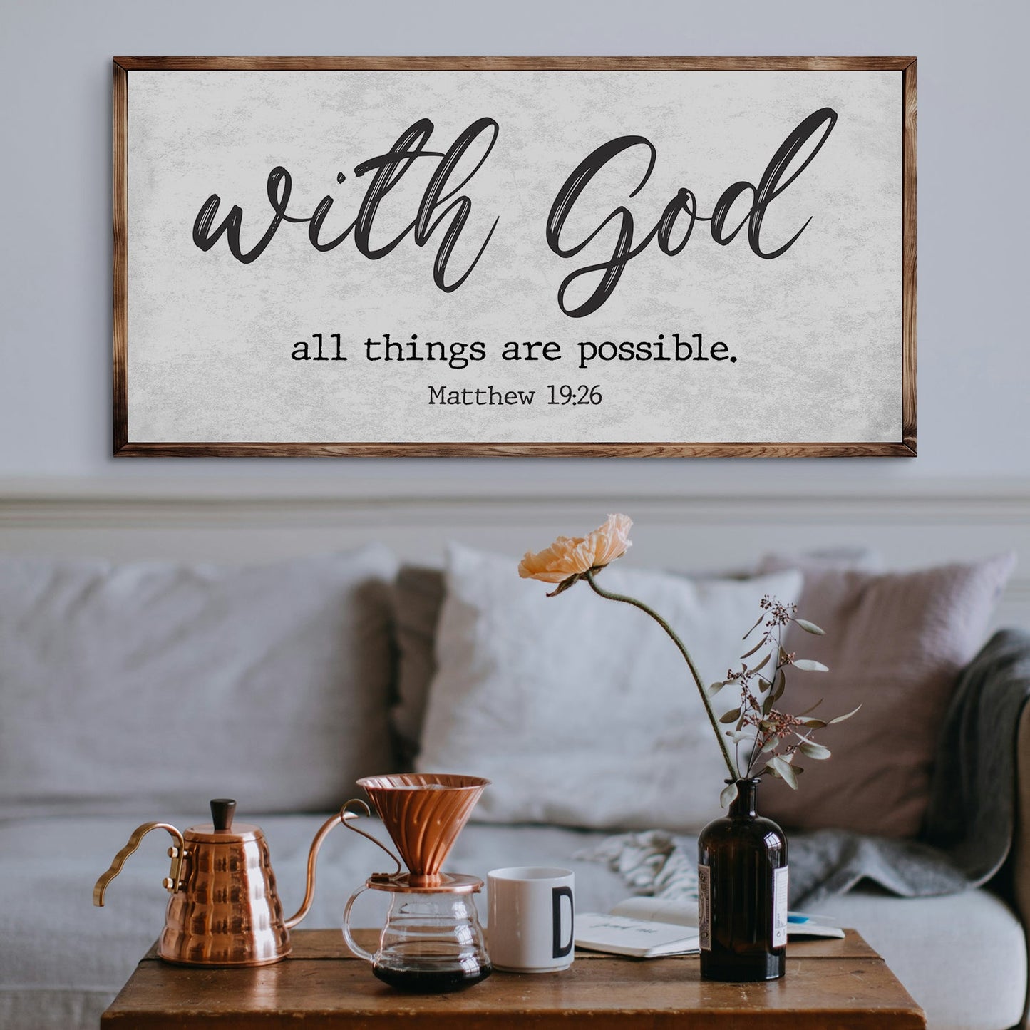 Matthew 19:26 With God All Things Are Possible Canvas Art