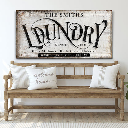Laundry Room Canvas Art Sign