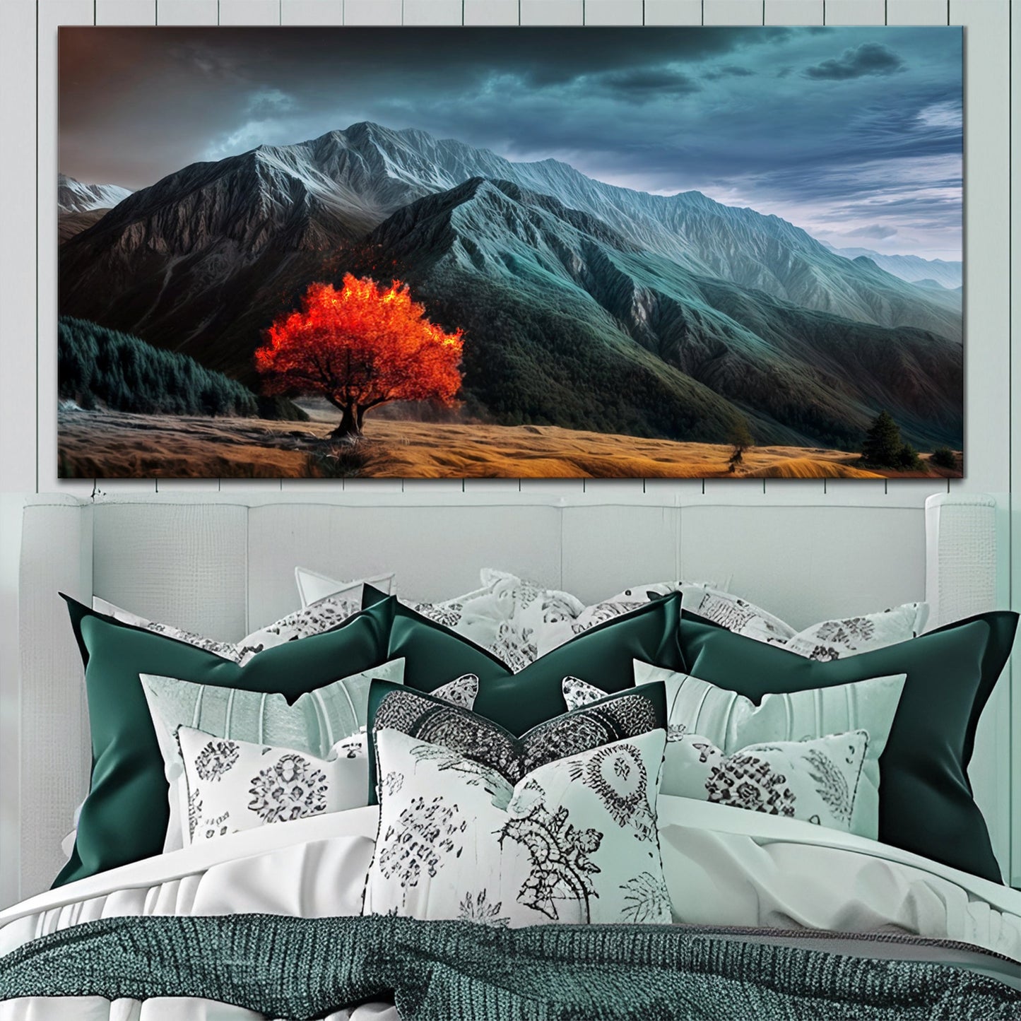 Burning Bush Biblical Canvas Wall Art Faith Decor