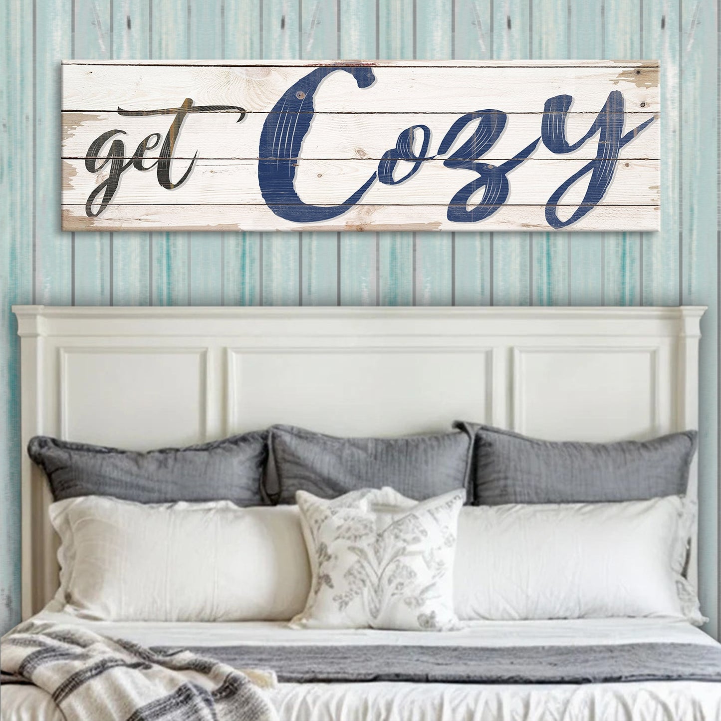 Get Cozy Canvas Wall Art Sign - Rustic Style