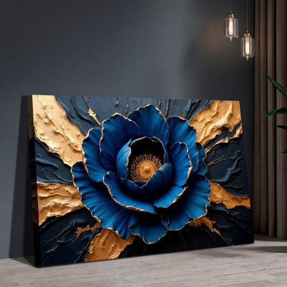 Sapphire Bloom Floral Canvas Wall Art