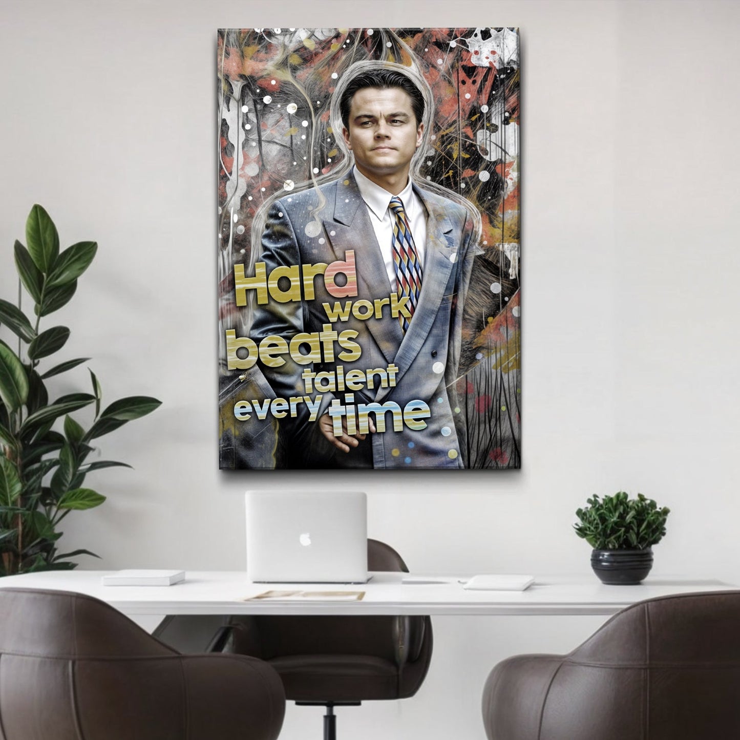 Hard Work Beats Talent Canvas Motivational Wall Art