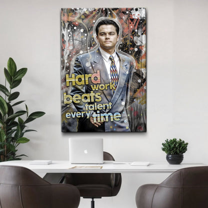 Hard Work Beats Talent Canvas Motivational Wall Art
