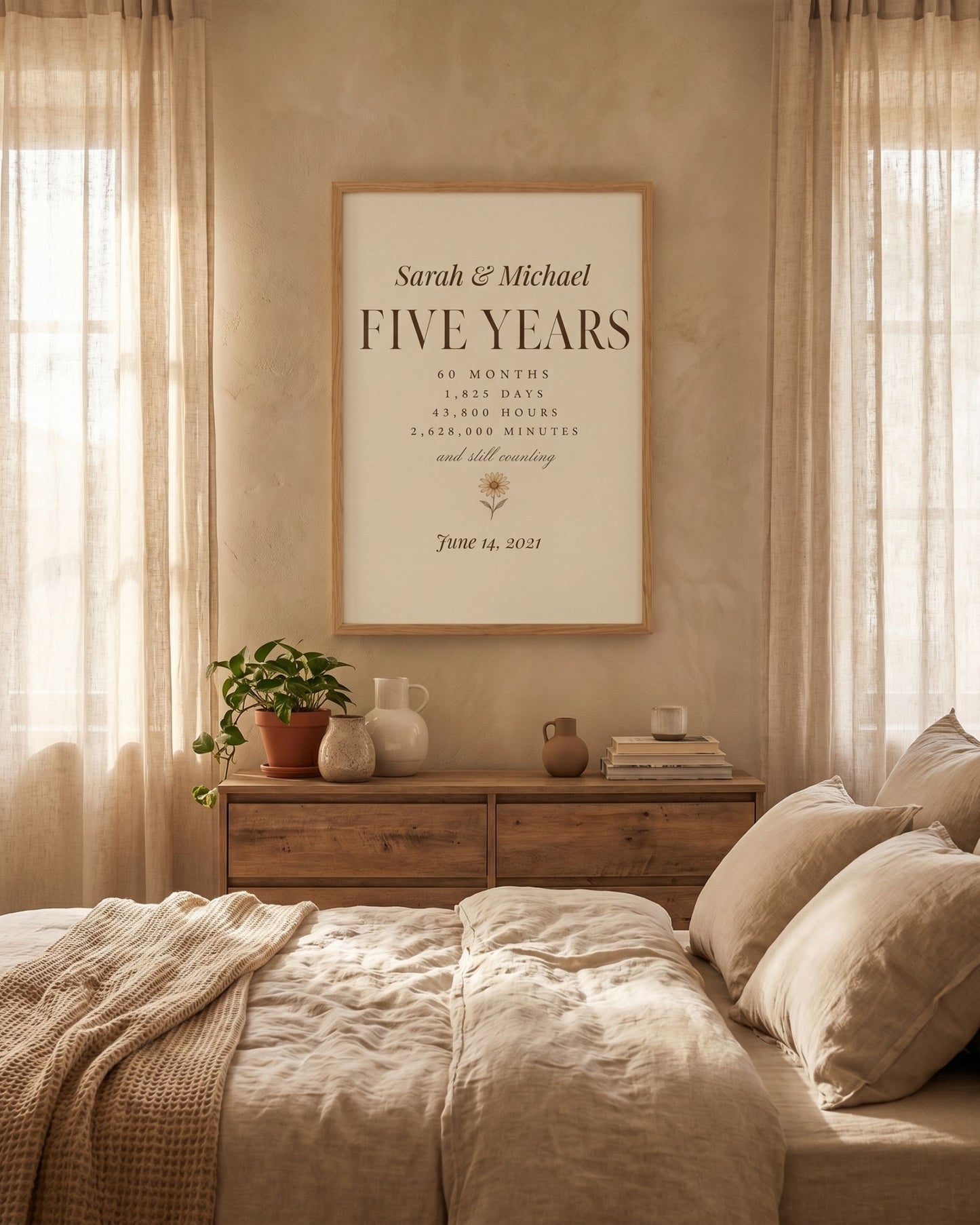 Personalized 5 Year Anniversary Print