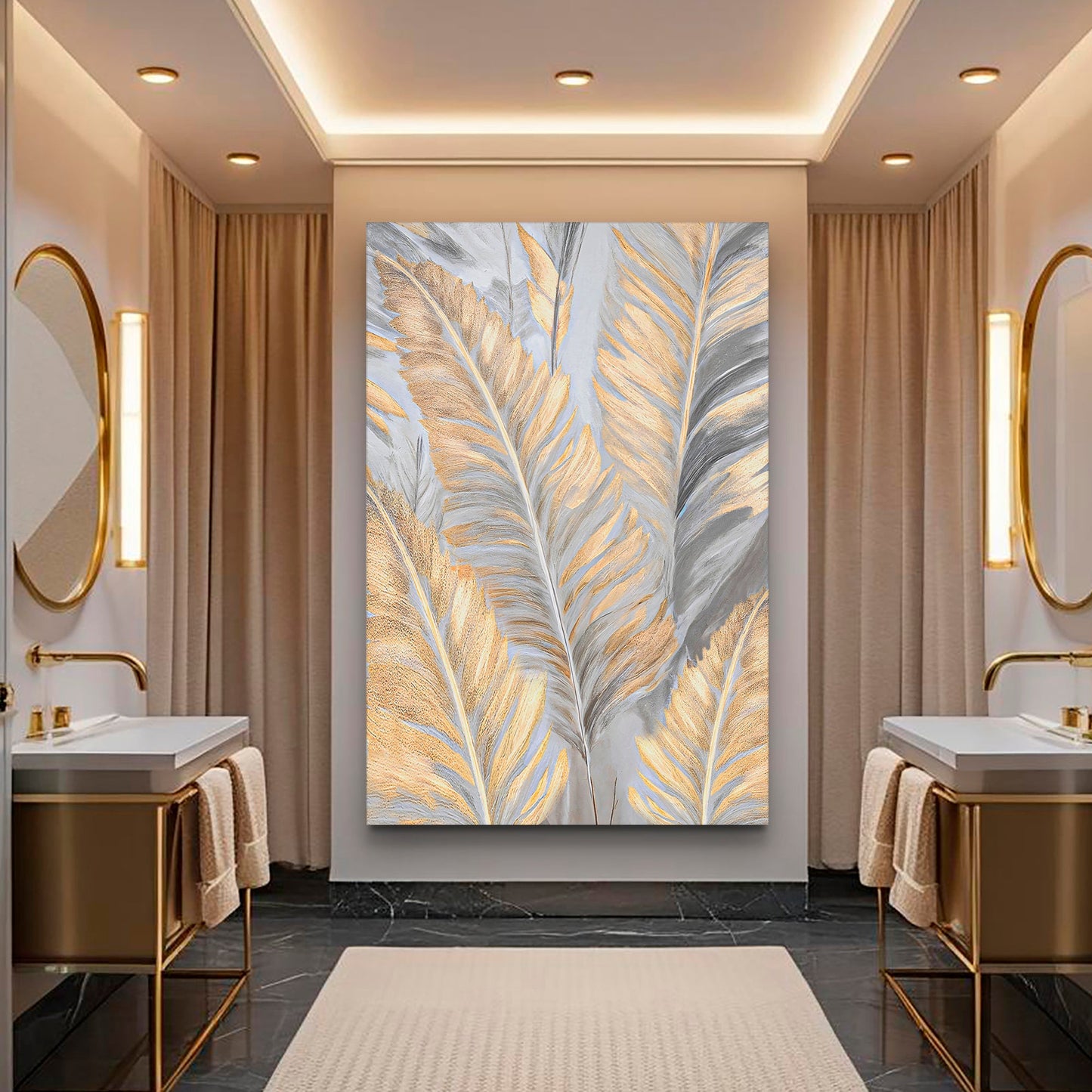 Luxury Gold and Silver Leaf Canvas Wall Art