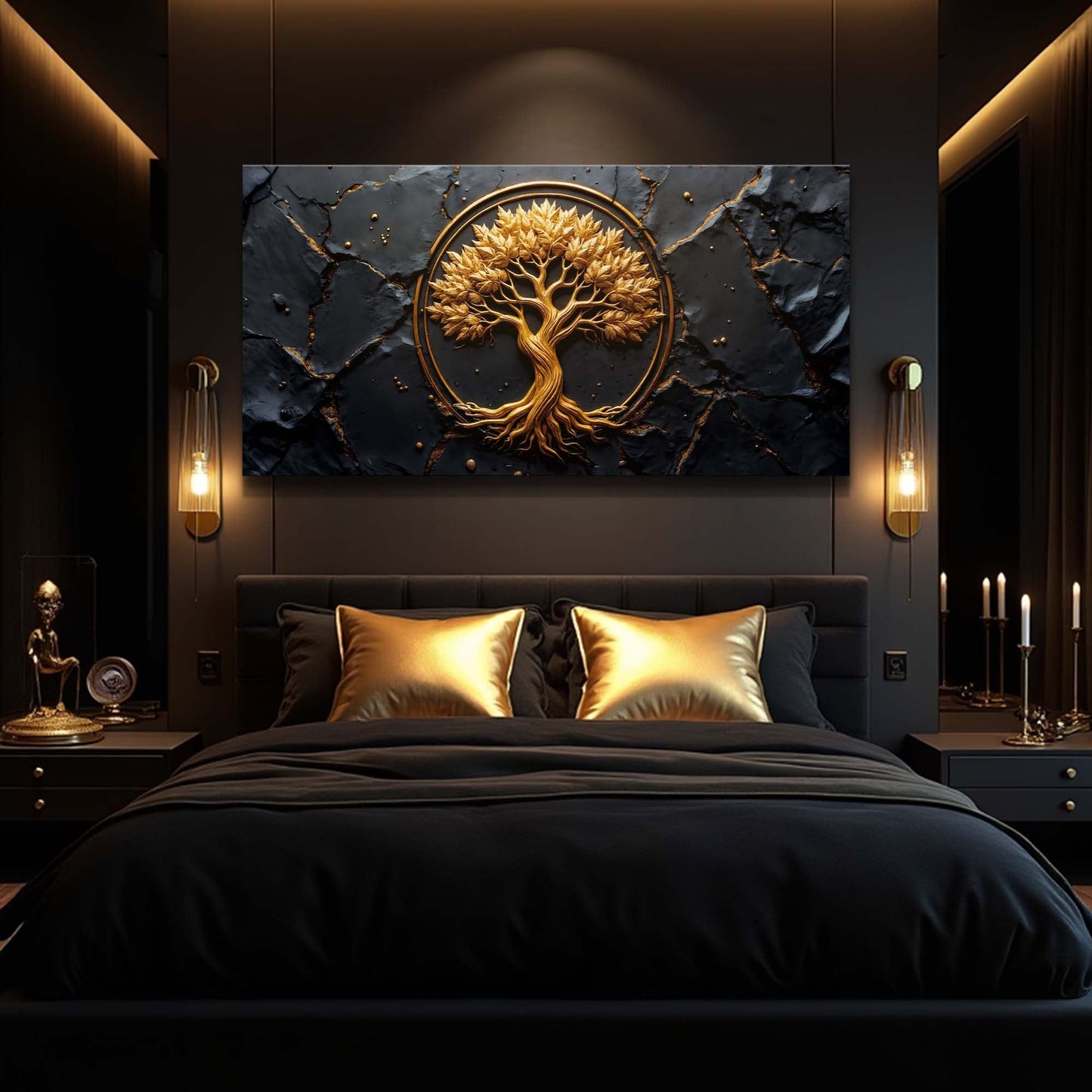 Golden Grove Tree of Life Canvas Wall Art - Nature Print