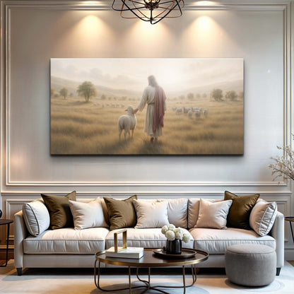 Faith scripture canvas wall art with a calm peaceful mood, ready to hang