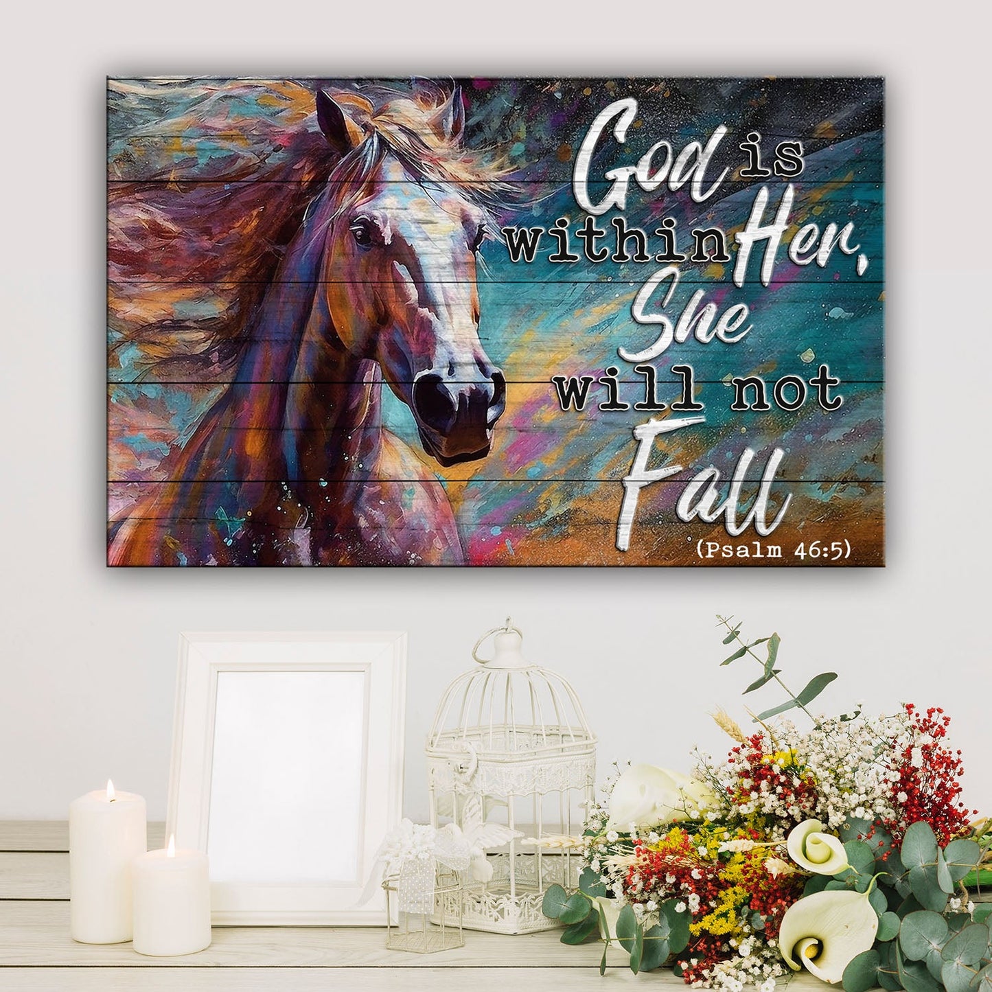 God Is Within Her She Will Not Fall - Psalm 46:5 Canvas Wall Art