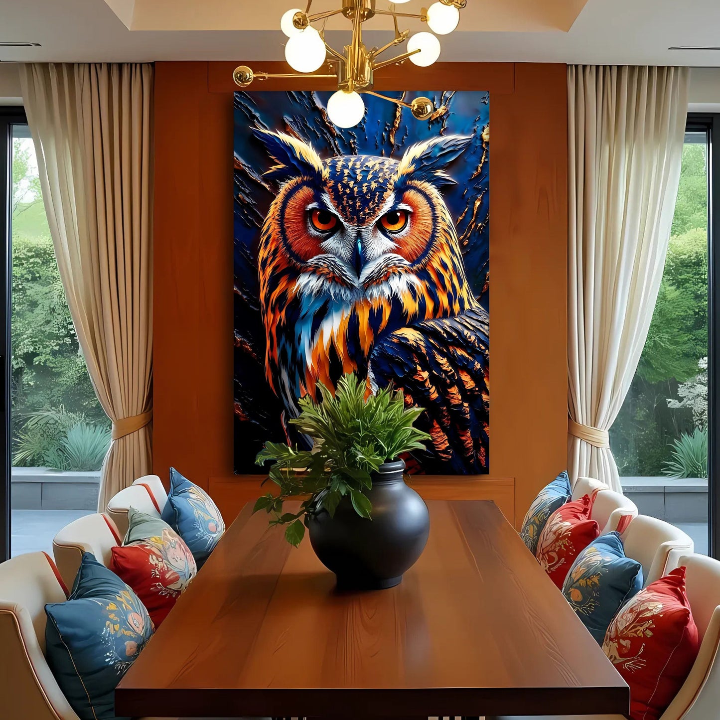 Abstract Owl Canvas Wall Art