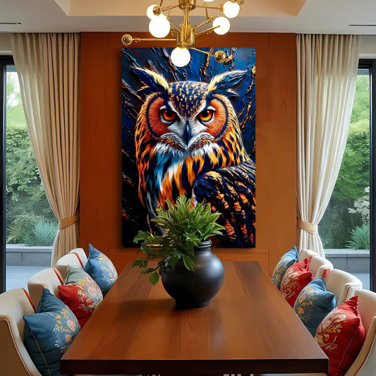 Abstract Owl Canvas Wall Art