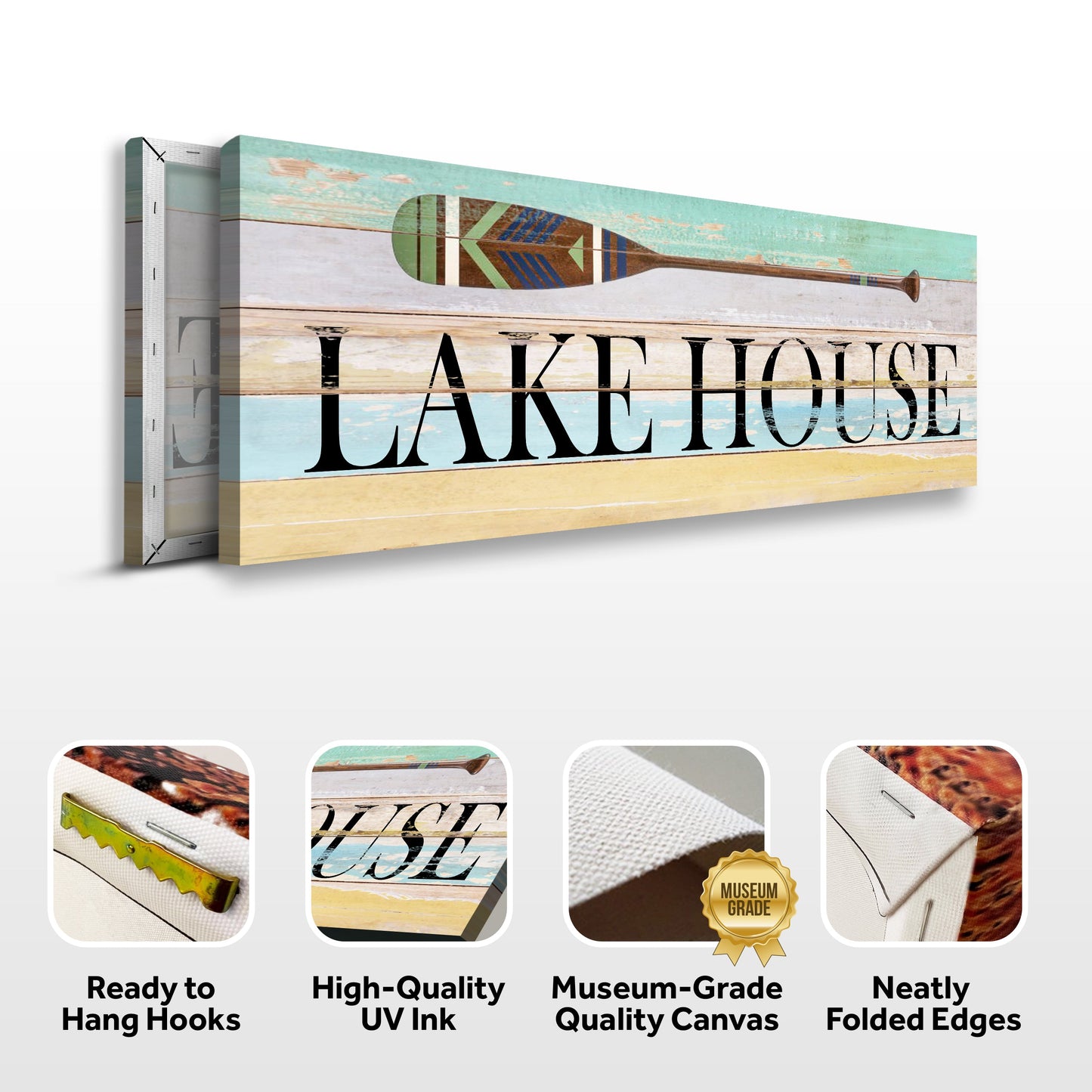 Lake House Coastal Canvas Wall Art