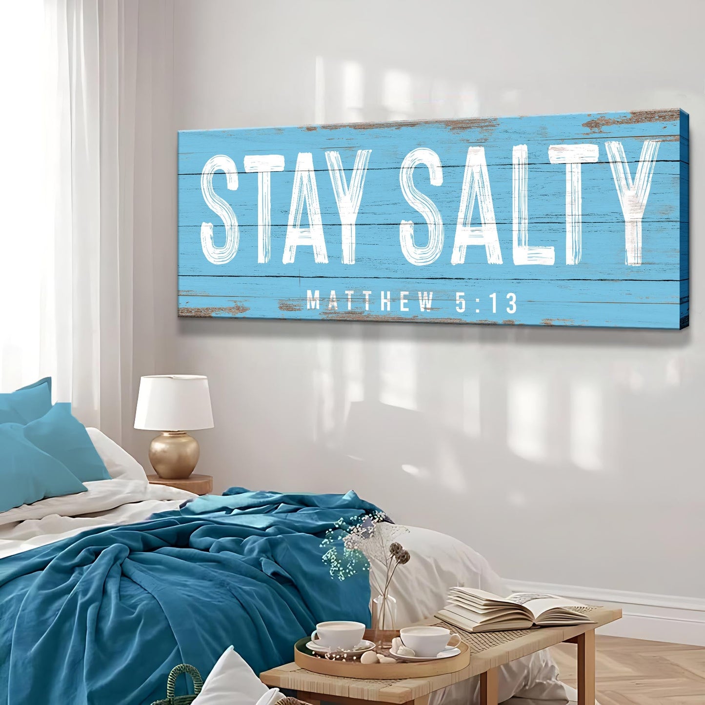 Stay Salty Coastal Ocean Canvas Wall Art
