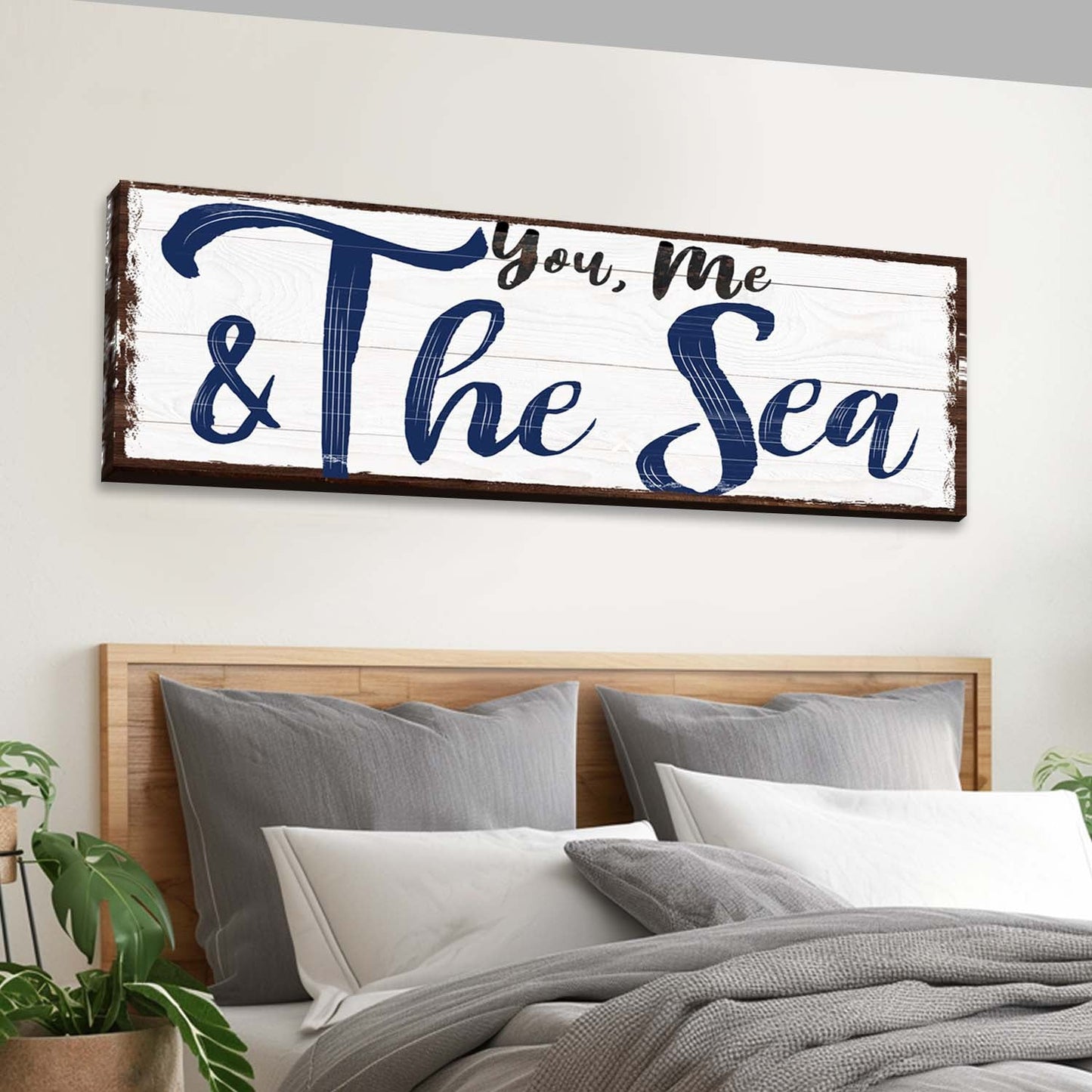 You Me and the Sea Beach Home Canvas Wall Art