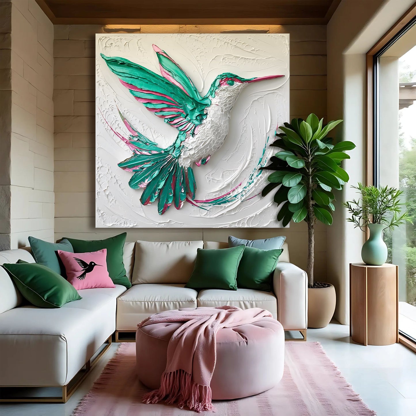 3D Hummingbird Canvas Wall Art