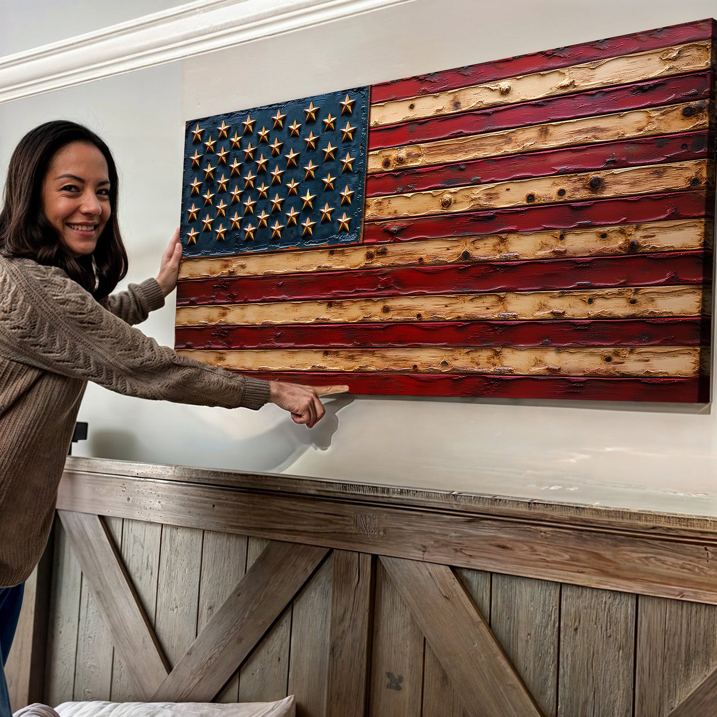 Old Glory American Flag Canvas Wall Art