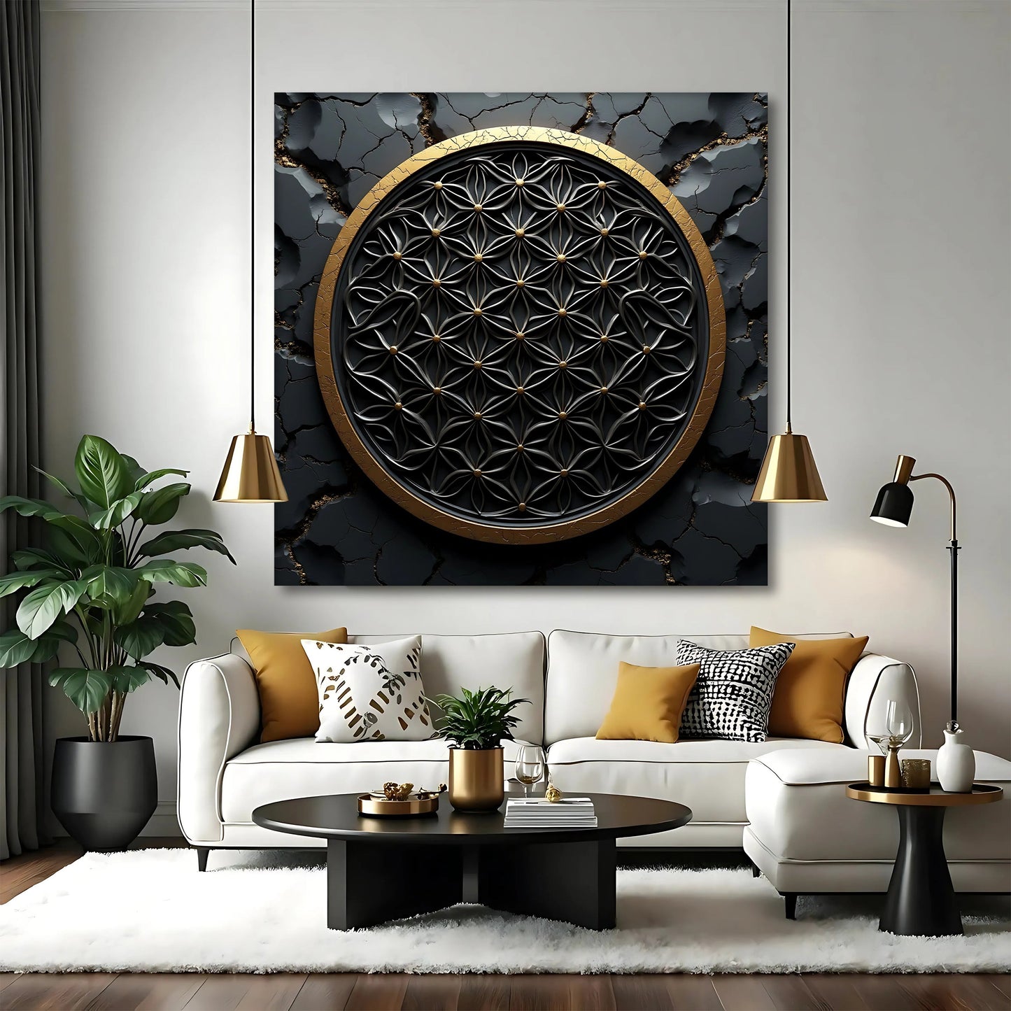 Flower of Life 3D Canvas Wall Art