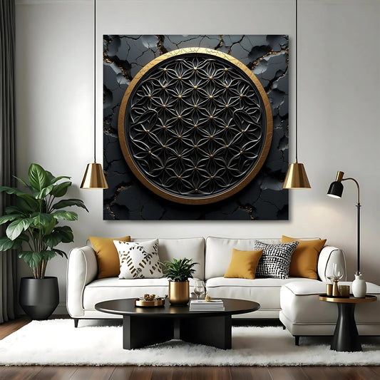 Flower of Life 3D Canvas Wall Art