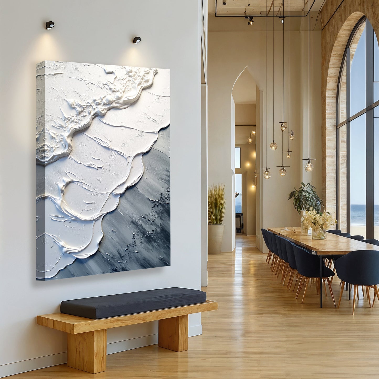 Abstract Minimalist Wave Canvas Wall Art III