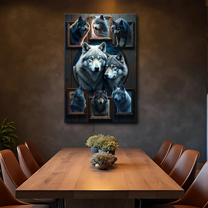 3D Wolf Collage Wall Art Print