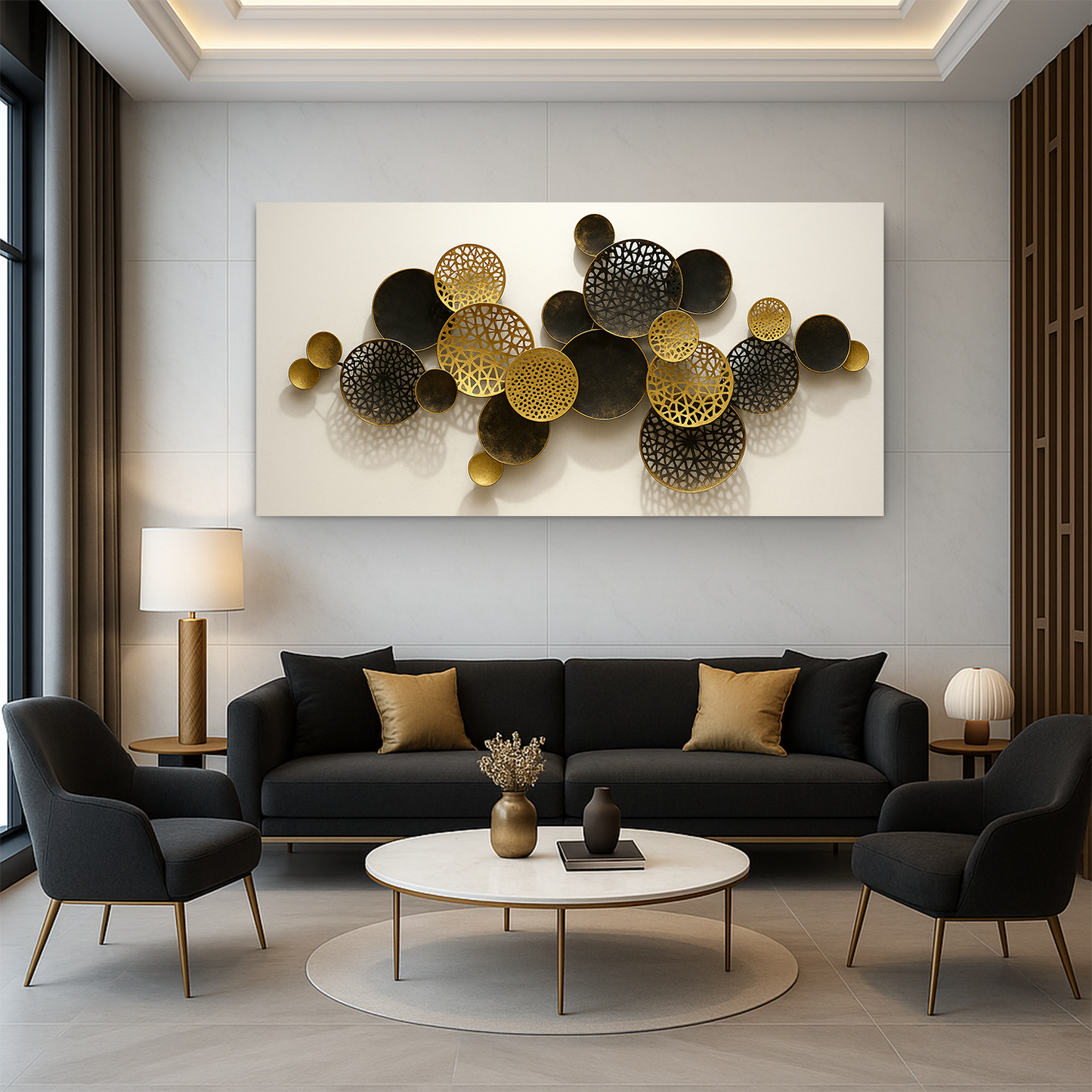 Lotus Leaf Abstract Canvas Wall Art