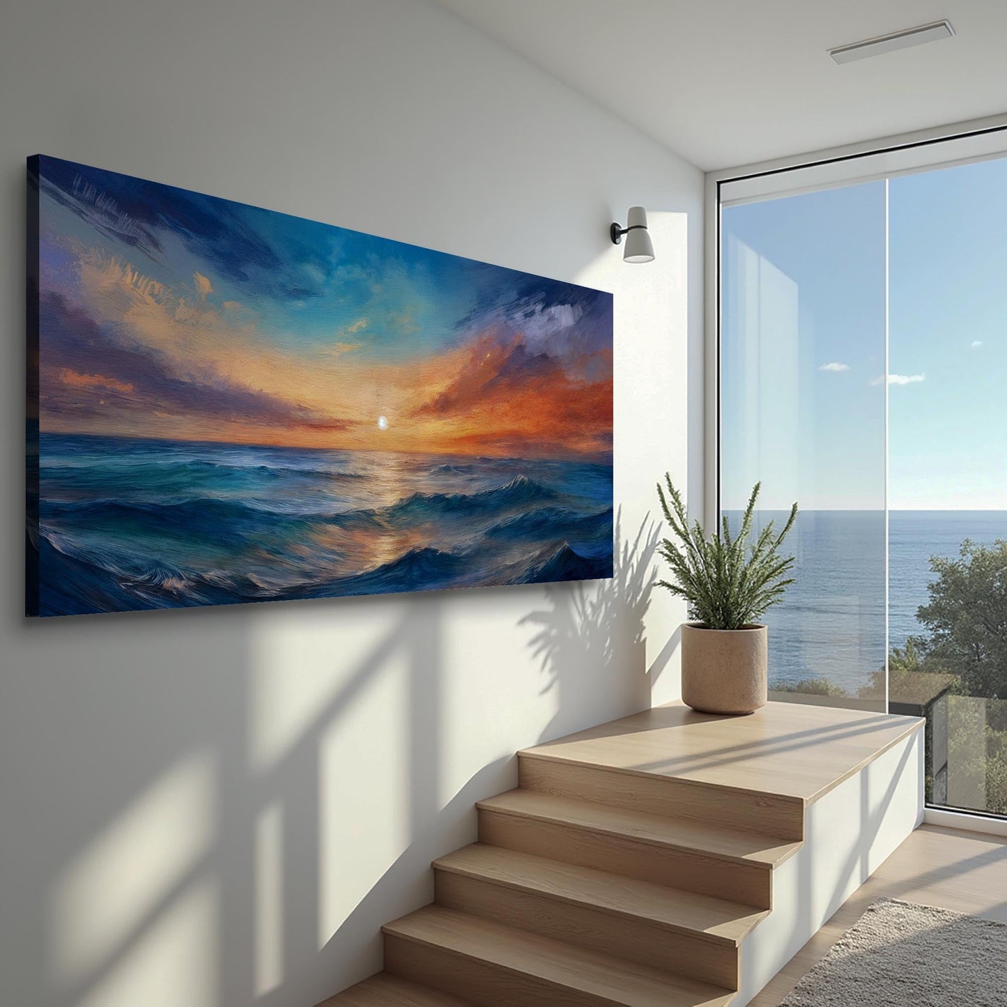 Waterscape Abstract Canvas Wall Art XIII