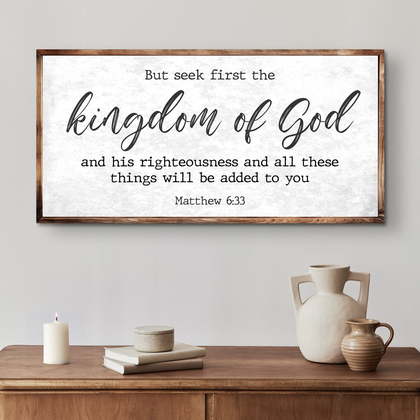 Matthew 6:33 Seek First the Kingdom of God Canvas Art