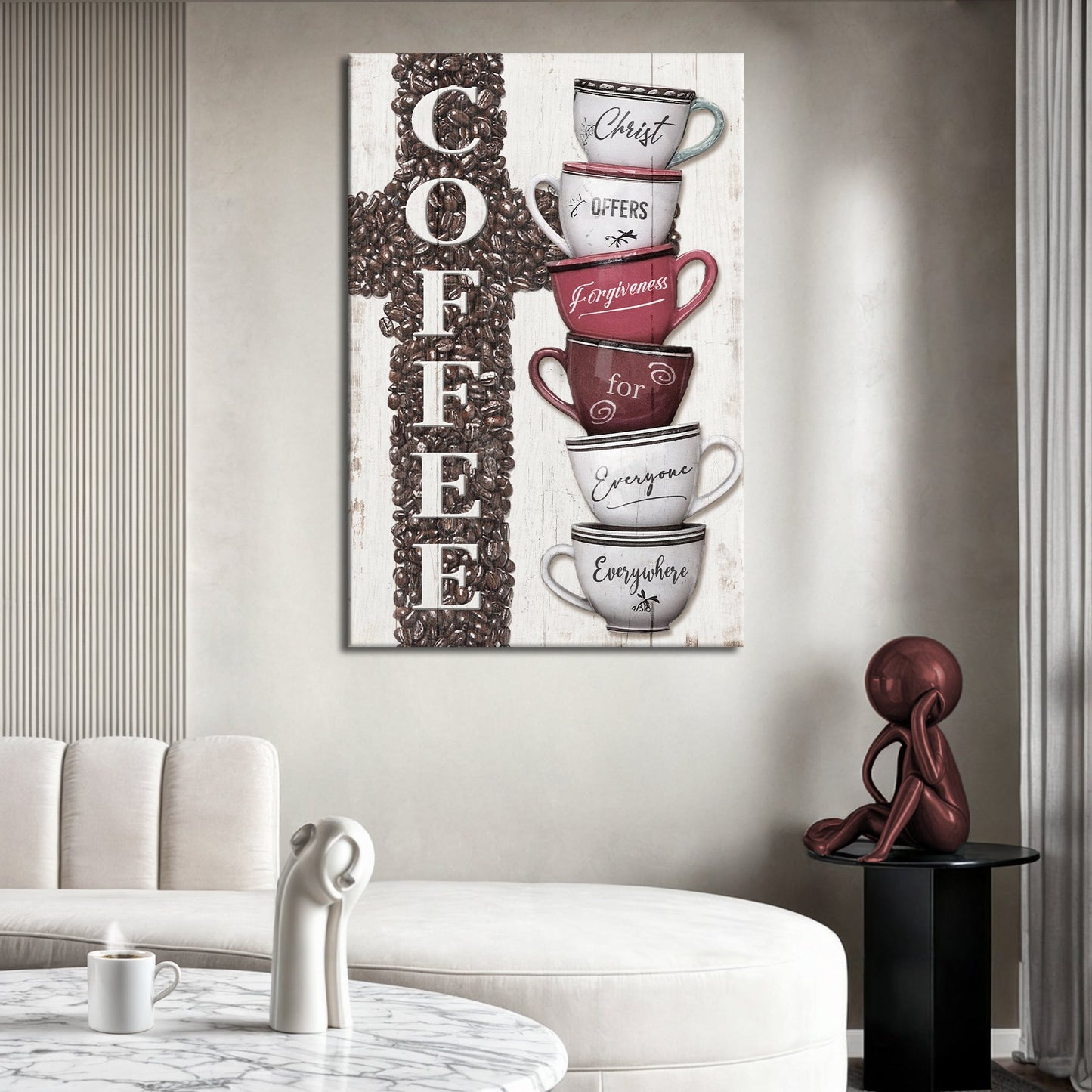 COFFEE Faith Sign Canvas Wall Art IV