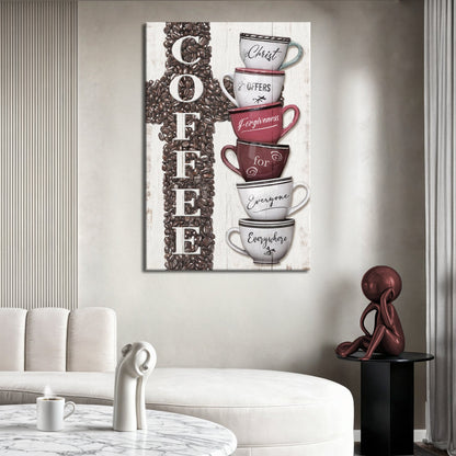 COFFEE Faith Sign Canvas Wall Art IV