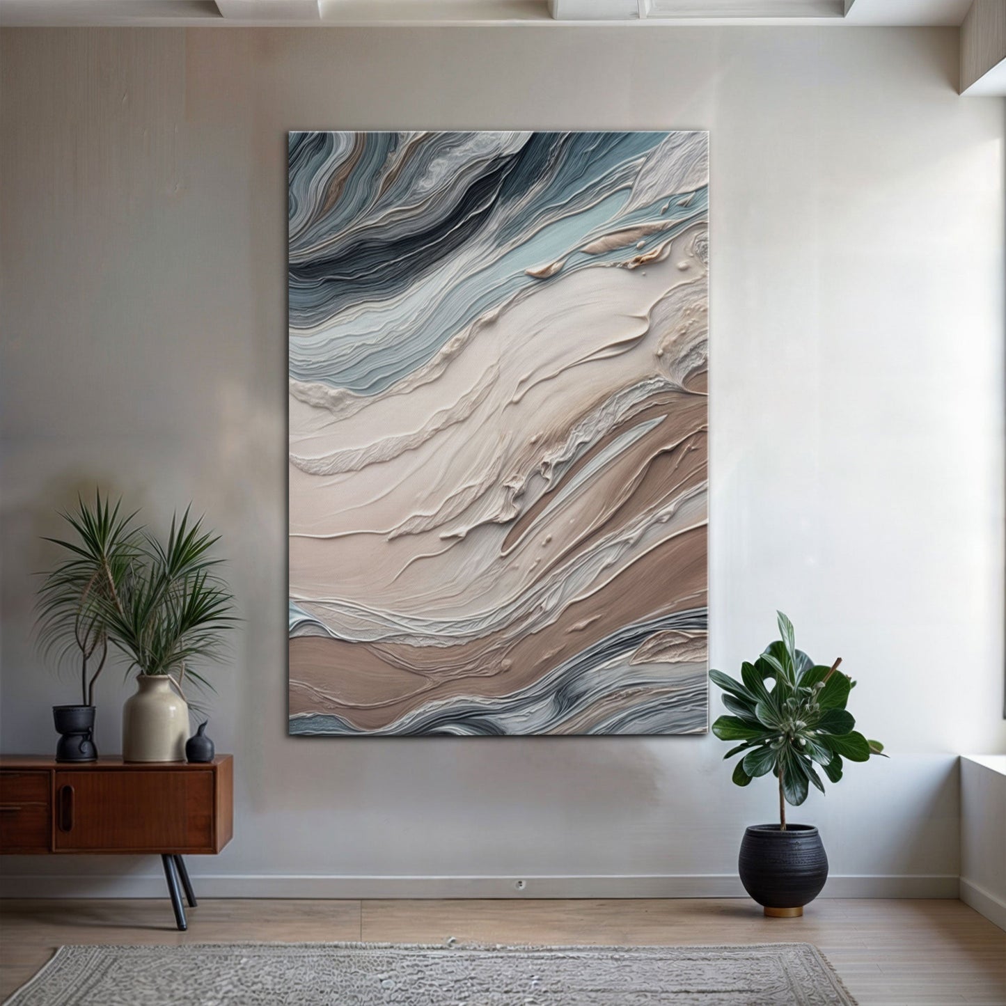 Earth Tone Swirls Abstract Canvas Wall Art
