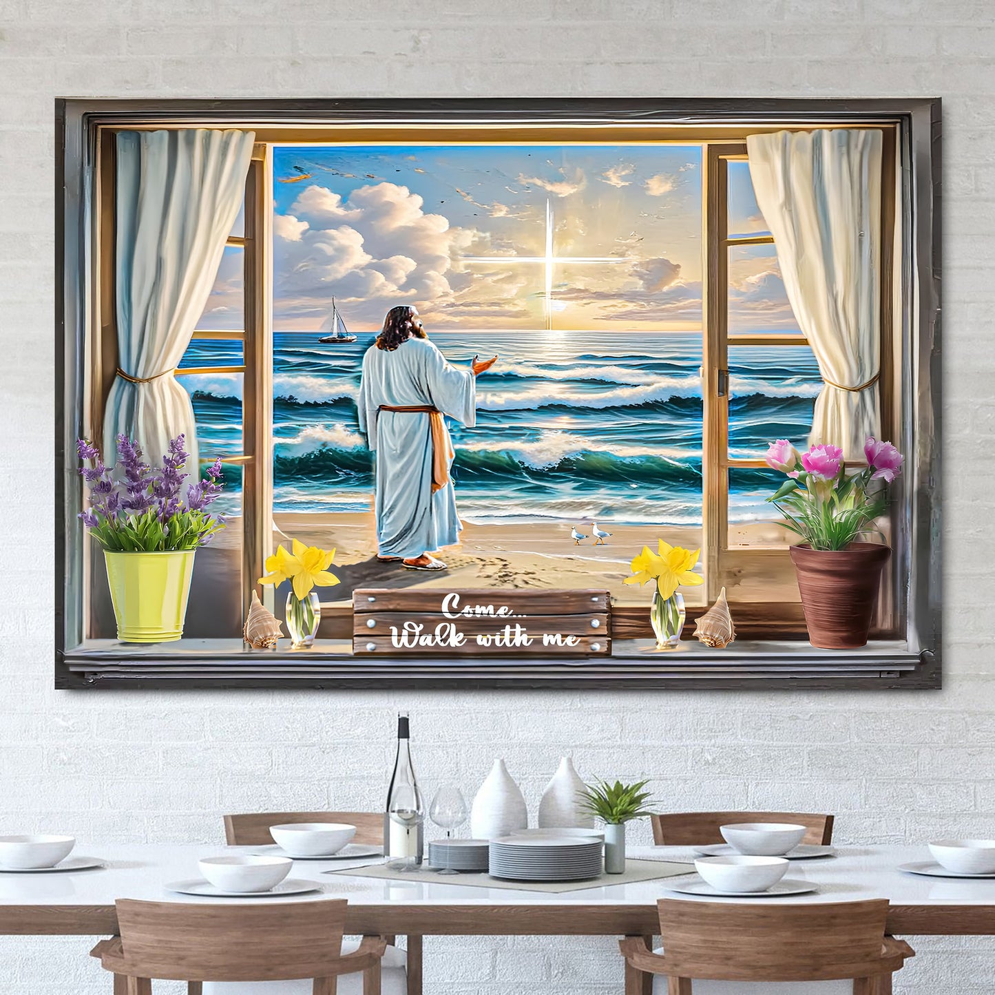 Come Walk With Me Faith Canvas Sign V