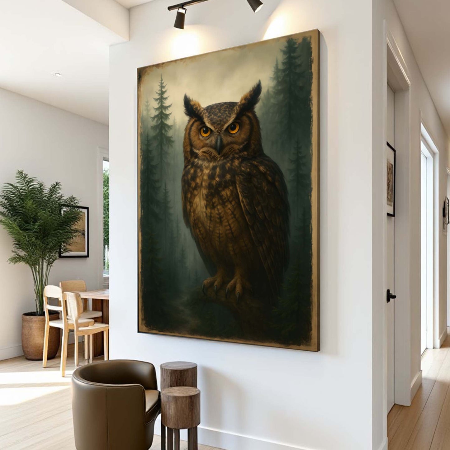 Watcher of the Woods Owl Canvas Wall Art