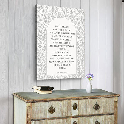 Hail Mary Arch With Line Flowers canvas shown in a styled room setting, view 4
